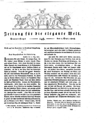 Zeitung für die elegante Welt Donnerstag 1. September 1808