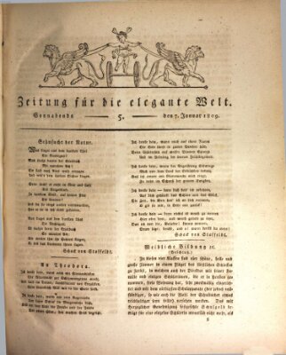 Zeitung für die elegante Welt Samstag 7. Januar 1809