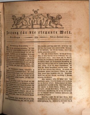 Zeitung für die elegante Welt Dienstag 31. Januar 1809