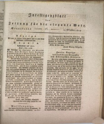 Zeitung für die elegante Welt Samstag 14. Oktober 1809