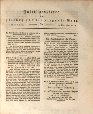 Zeitung für die elegante Welt Dienstag 11. Dezember 1810