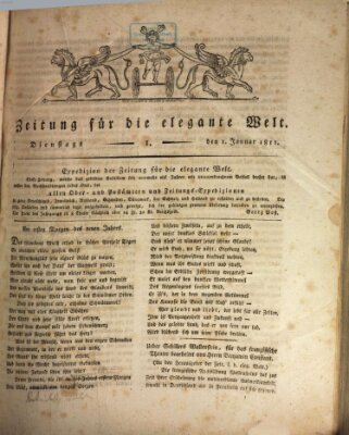 Zeitung für die elegante Welt Dienstag 1. Januar 1811