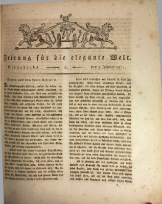Zeitung für die elegante Welt Samstag 5. Januar 1811
