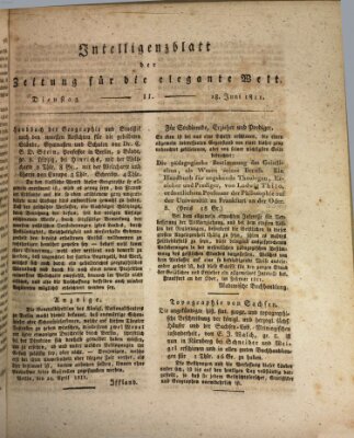 Zeitung für die elegante Welt Dienstag 18. Juni 1811