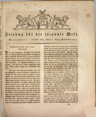 Zeitung für die elegante Welt Samstag 21. September 1811
