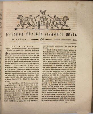 Zeitung für die elegante Welt Dienstag 26. November 1811