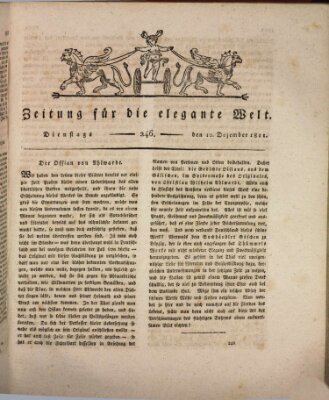 Zeitung für die elegante Welt Dienstag 10. Dezember 1811