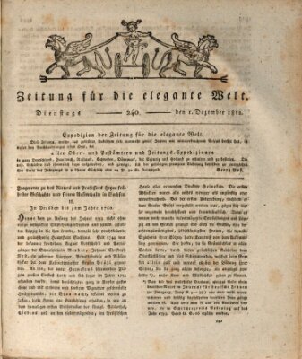 Zeitung für die elegante Welt Dienstag 1. Dezember 1812