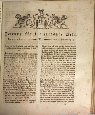 Zeitung für die elegante Welt Donnerstag 18. Februar 1813