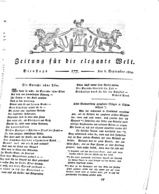 Zeitung für die elegante Welt Dienstag 6. September 1814