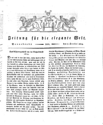Zeitung für die elegante Welt Samstag 8. Oktober 1814