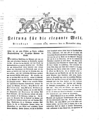 Zeitung für die elegante Welt Dienstag 22. November 1814