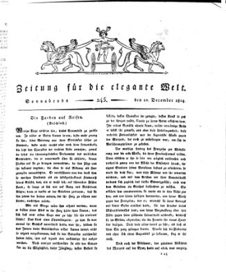 Zeitung für die elegante Welt Samstag 10. Dezember 1814