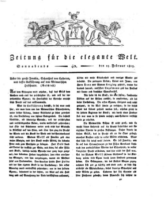 Zeitung für die elegante Welt Samstag 25. Februar 1815