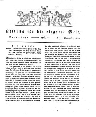 Zeitung für die elegante Welt Donnerstag 7. September 1815