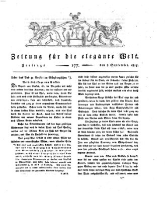 Zeitung für die elegante Welt Freitag 8. September 1815