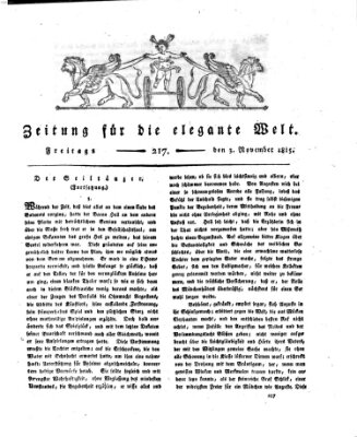 Zeitung für die elegante Welt Freitag 3. November 1815