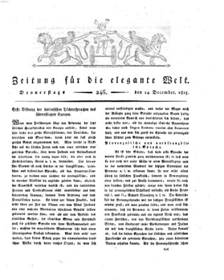 Zeitung für die elegante Welt Donnerstag 14. Dezember 1815