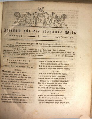 Zeitung für die elegante Welt Montag 1. Januar 1816