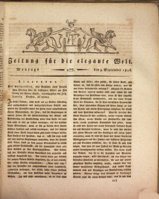 Zeitung für die elegante Welt Montag 9. September 1816