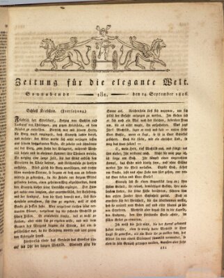 Zeitung für die elegante Welt Samstag 14. September 1816