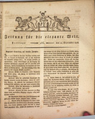 Zeitung für die elegante Welt Freitag 20. September 1816