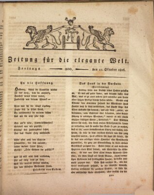 Zeitung für die elegante Welt Freitag 11. Oktober 1816