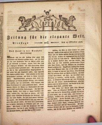 Zeitung für die elegante Welt Dienstag 15. Oktober 1816