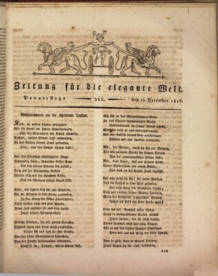 Zeitung für die elegante Welt Donnerstag 12. Dezember 1816