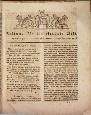 Zeitung für die elegante Welt Montag 23. Dezember 1816