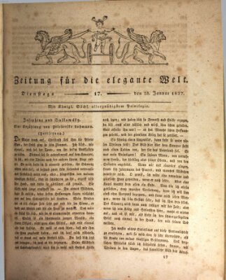 Zeitung für die elegante Welt Dienstag 23. Januar 1827