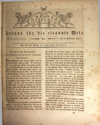 Zeitung für die elegante Welt Samstag 3. Februar 1827