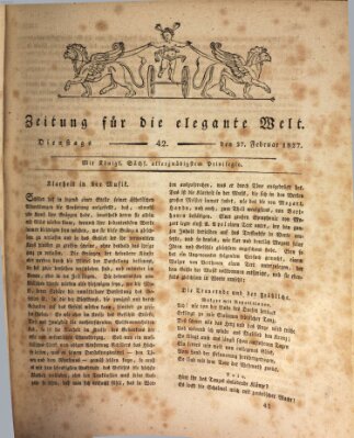 Zeitung für die elegante Welt Dienstag 27. Februar 1827