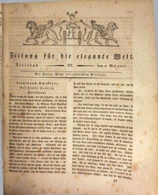 Zeitung für die elegante Welt Freitag 4. Mai 1827