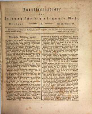 Zeitung für die elegante Welt Dienstag 15. Mai 1827