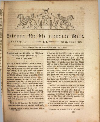 Zeitung für die elegante Welt Donnerstag 12. Juli 1827
