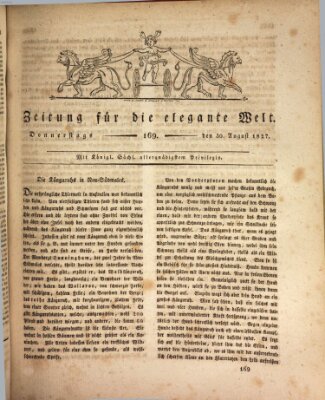 Zeitung für die elegante Welt Donnerstag 30. August 1827