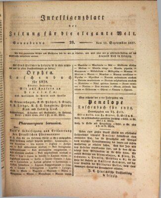 Zeitung für die elegante Welt Samstag 22. September 1827