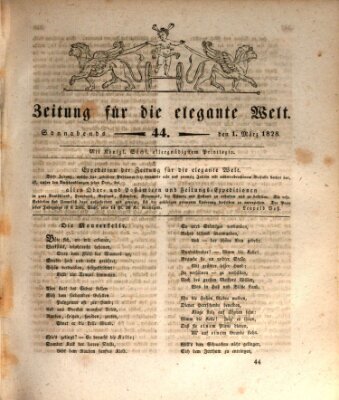 Zeitung für die elegante Welt Samstag 1. März 1828