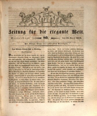 Zeitung für die elegante Welt Donnerstag 24. April 1828
