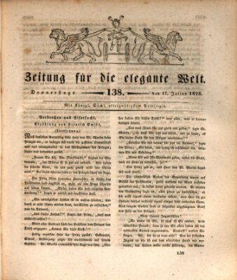 Zeitung für die elegante Welt Donnerstag 17. Juli 1828