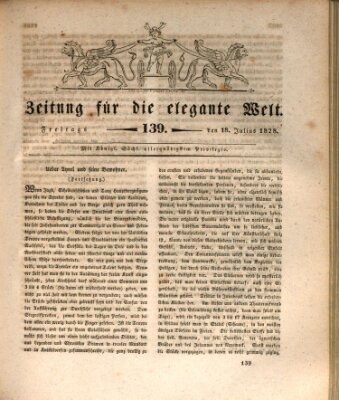 Zeitung für die elegante Welt Freitag 18. Juli 1828