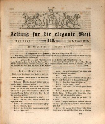 Zeitung für die elegante Welt Freitag 1. August 1828