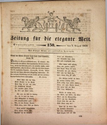 Zeitung für die elegante Welt Samstag 2. August 1828