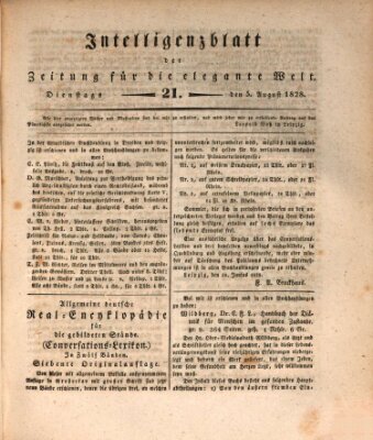 Zeitung für die elegante Welt Dienstag 5. August 1828