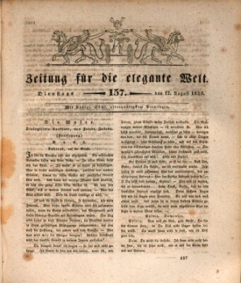Zeitung für die elegante Welt Dienstag 12. August 1828