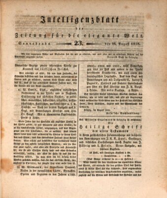 Zeitung für die elegante Welt Samstag 16. August 1828