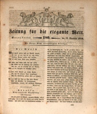 Zeitung für die elegante Welt Samstag 13. September 1828