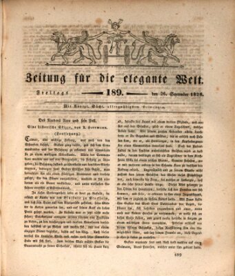 Zeitung für die elegante Welt Freitag 26. September 1828