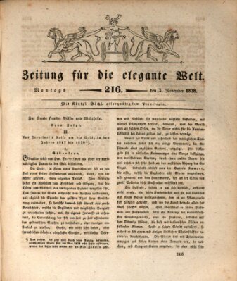 Zeitung für die elegante Welt Montag 3. November 1828